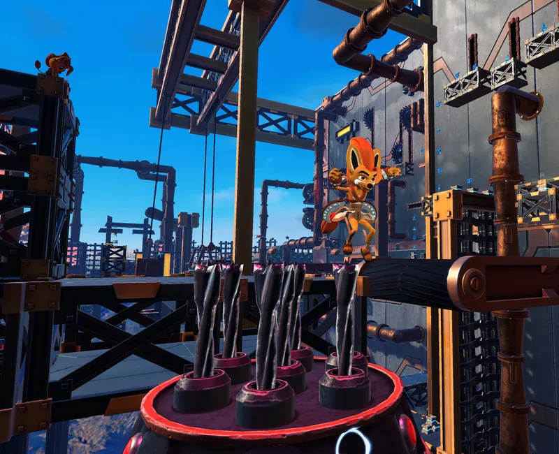 Ven on a machine platform in a steel factory